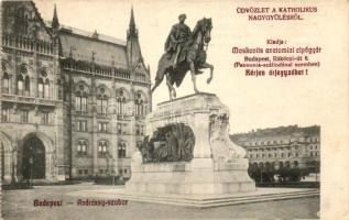 Budapest V. Andrássy szobor, Moskovits anatómiai cipőgyár reklámja és kiadása