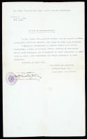 1930 Bp., A vallás- és közoktatásügyi miniszter ajánlólevele Paál Ákos festő, rajzpedagógusnak olasz...