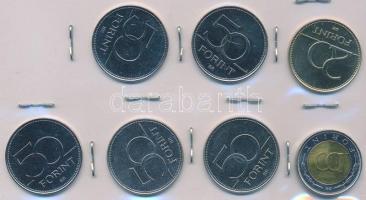 2003. 20Ft "Deák" + 2004-2007. 50Ft (5xklf) emlékkiadás + 2002. 100Ft "Kossuth" T:2