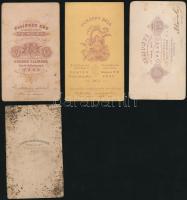 cca 1860-1890 Korabeli, keményhátú családi  fotók, 5db, mind különböző pesti műtermekből:Borsos, Sim...