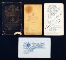 cca 1860-1890 Korabeli, keményhátú családi  fotók, 4db, mind különböző Felvidéki műtermekből:Andráss...