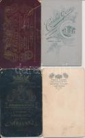 cca 1860-1890 Korabeli, keményhátú családi  fotók, 4db,különböző erdélyi műtermekből,Fekete (Nagyvár...