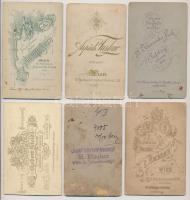 cca 1860-1890 Korabeli, keményhátú családi  fotók, 6db,különböző bécsi műtermekből: Sueti,Plurlzer, ...