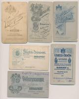 cca 1860-1900 Korabeli, keményhátú családi  fotók, különböző budapesti műtermekből: Békei, Rákóczi, ...