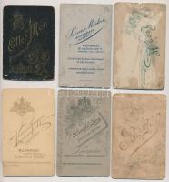 cca 1860-1900 Korabeli, keményhátú családi  fotók, különböző budapesti műtermekből: Schöfft, Eller, ...