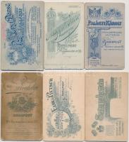 cca 1860-1900 Korabeli, keményhátú családi  fotók, különböző budapesti műtermekből: Szerdahelyi,Palá...
