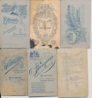 cca 1860-1900 Korabeli, keményhátú családi  fotók, különböző budapesti műtermekből:Goszleth, Hollós,...