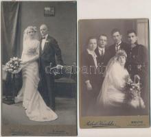 cca 1860-1900 Korabeli divatos menyasszonyi ruhákat bemutató válogatás, nagyméretű, keményhátú fotók...