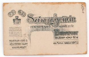 cca 1860-1900 Anya gyermekével,korabeli, Székely Aladár műtermében készült, keményhátú, kabinet fotó...