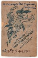 1904 Kabinet fotó az Első Magyar Papir Gyorsfény-Képészeti Műteremből, Várossziget, keményhátú fényk...