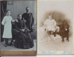 cca 1860-1890 Korabeli, nagy méretű, keményhátú családi  fotók, 6db, mind különböző Felvidéki műterm...