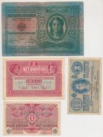 1912. 100K + 1914. 2K + 1916. 1K + 1917. 2K mindegyik "Pécs - Baranya Köztársaság" felülbélyegzéssel T:III
