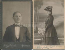 cca 1860-1890 Korabeli, nagy méretű, keményhátú családi  fotók, 5db, különböző szép, szecessziós ver...