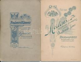 cca 1860-1890 Korabeli, nagy méretű, keményhátú családi  fotók, 5db, különböző szép, szecessziós ver...