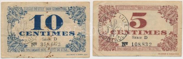 Franciaország/Lille 1917. 10c + 1918. 5c mindkettő "D" sorozat T:III
France/Lille 1917. 10...