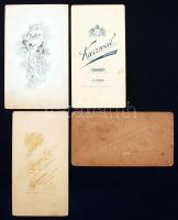 cca 1860-1890 Főúri hölgyek ruhakölteményei, korabeli, nagy méretű, keményhátú kabinet fotók, 4db, m...