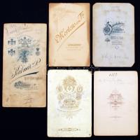 cca 1860-1890 Gyermek portrék a múltszázad fordulójáról, nagy méretű, keményhátú kabinet fotók, 5db,...