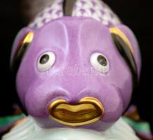 Herendi pikkelymintás halacska, kézzel festett, jelzett (G.F), hibátlan, m:13,5 h:13 cm / Herend fis...