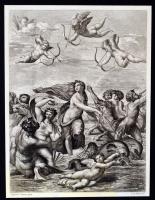 cca 1890 Vénusz, Raphael Sanzio képe után metszette, Tiburce de Mare(1840-1900), rézkarc, papír, jelzett, 20x16 cm