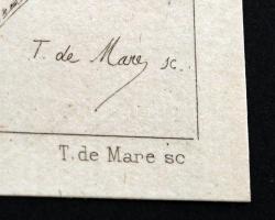 cca 1890 Mars, Raphael Sanzio képe után metszette, Tiburce de Mare(1840-1900), rézkarc, papír, jelze...