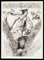 cca 1890 Galambok között, Raphael Sanzio képe után metszette, Tiburce de Mare(1840-1900), rézkarc, papír, jelzett, 21x16 cm