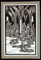 Divéky József (1887-1951): Savonarola. Fametszet, papír, kartonra kasírozva, jelzés nélkül, 28x19 cm