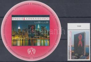 2002 Harc az AIDS ellen ívszéli bélyeg Mi 456 + blokk Mi 17