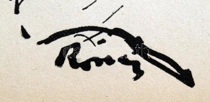 Rippl-Rónai József (1861-1927): Grieg. Cinkográfia, papír, jelzett a cinkográfián, paszpartuban, 17x...