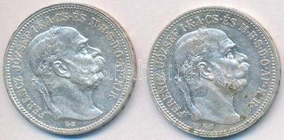 1915KB 1K Ag "Ferenc József" (2x) T:2 patina