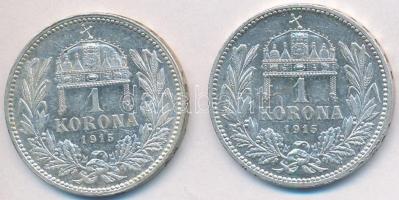 1915KB 1K Ag "Ferenc József" (2x) T:2,2-