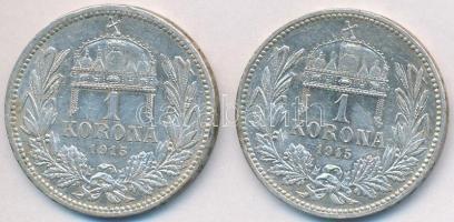 1915KB 1K Ag "Ferenc József" (2x) T:2,2-