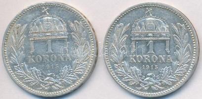 1915KB 1K Ag "Ferenc József" (2x) T:2