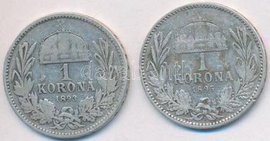 1893-1895KB 1K Ag "Ferenc József" (2x) T:3