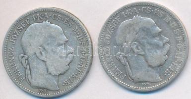 1893-1895KB 1K Ag "Ferenc József" (2x) T:3