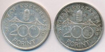 1992. 200Ft Ag "MNB" (2x) T:2