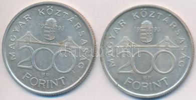 1993. 200Ft Ag "MNB" (2x) T:2
