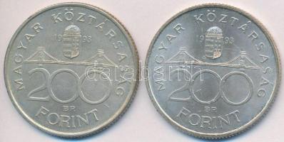 1993. 200Ft Ag "MNB" (2x) T:2