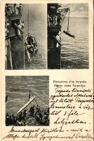 Elevazione d'un torpedo / Hissen eines Torpedos; G. Fano, Pola / K.u.K. navy, lifting a torpedo