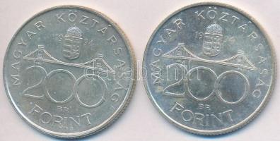 1994. 200Ft Ag "MNB" (2x) T:2