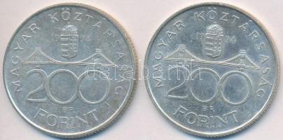 1994. 200Ft Ag "MNB" (2x) T:2