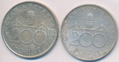 1994. 200Ft Ag "MNB" (2x) T:2