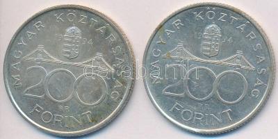 1994. 200Ft Ag "MNB" (2x) T:2