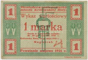Lengyelország/Królewska Huta 1921. 1M kétnyelvű T:III Poland/Królewska Huta (Königshütte) 1921. 1 Mark bilingual C:F