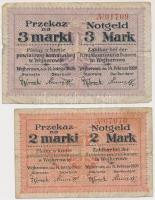 Lengyelország/Wejherowo 1920. 2M + 3M mindkettő kétnyelvű T:III Poland/Wejherowo 1920. 2 Mark + 3 Mark both bilingual C:F