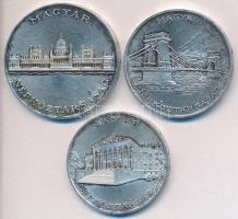 1956. 10Ft + 20Ft + 25Ft Ag "10 éves a Forint" sor T:2 kis patina