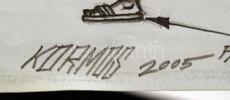 Kormos Balázs (1976-): Fejek. Ceruza, papír, jelzett, 29×21 cm