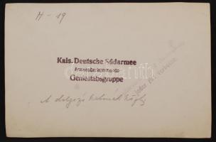 cca 1914-1917 Hazai Samu (1851-1942) hadügyminiszter (1910-1917) a fronton, a dolgozó katonák között...