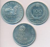 1983. 100Ft "Széchenyi István" + 100Ft "Simon Bolivár" + 100Ft "Czóbel Béla...
