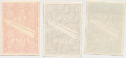 Német 3. Birodalom DN 1kg + 5kg + 100kg vasjegy T:I-,II-
German Third Reich ND DN 1kg + 5kg + 100kg ...