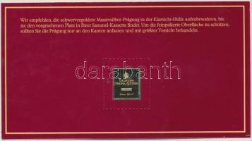 Ausztria DN "1Kr" Ag aranyfóliás bélyeg replika díszlapon (0.925/25x21mm) T:PP 
Austria ND...